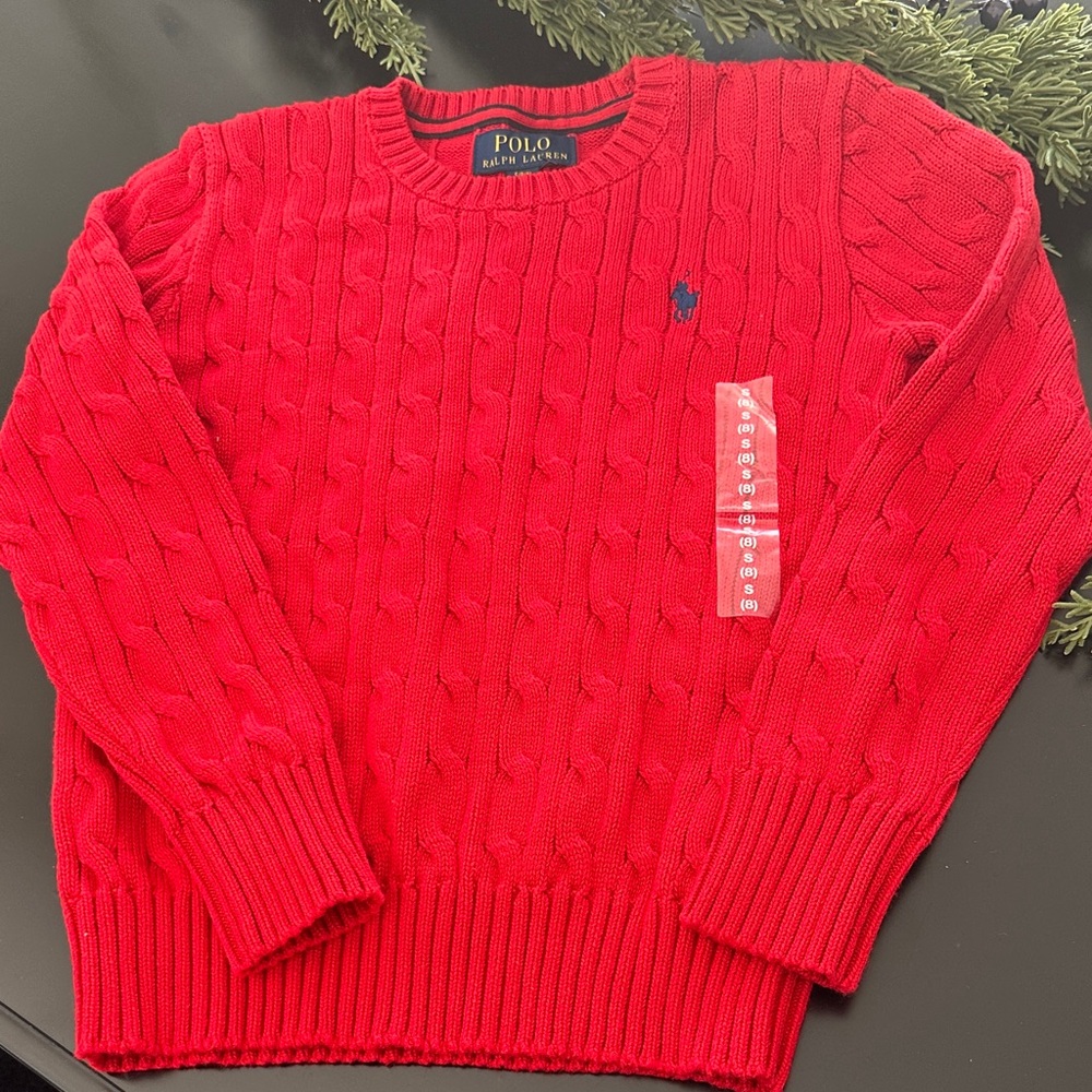 Polo by Ralph Lauren Vibrant Red Crewneck Sweater